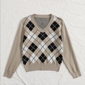 brown argyle sweatshirt